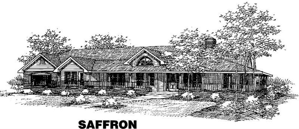 Front view of Country home (ThePlanCollection: House Plan #145-1061)