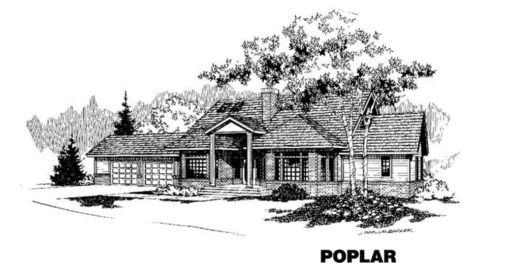 Front view of Contemporary home (ThePlanCollection: House Plan #145-1073)