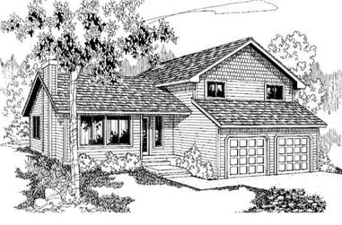 3-Bedroom, 1728 Sq Ft Contemporary House Plan - 145-1083 - Front Exterior