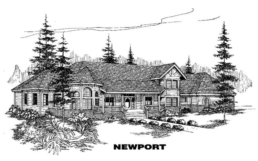 Front view of Farmhouse home (ThePlanCollection: House Plan #145-1087)