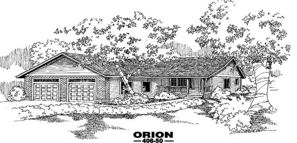 Front view of Country home (ThePlanCollection: House Plan #145-1127)