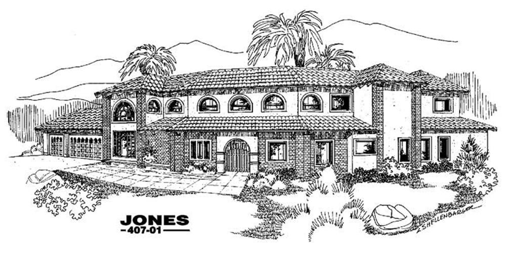 Front view of Country home (ThePlanCollection: House Plan #145-1147)