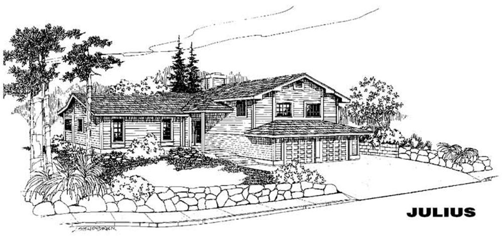 Front view of Ranch home (ThePlanCollection: House Plan #145-1151)