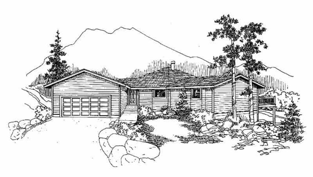 Front view of Contemporary home (ThePlanCollection: House Plan #145-1161)