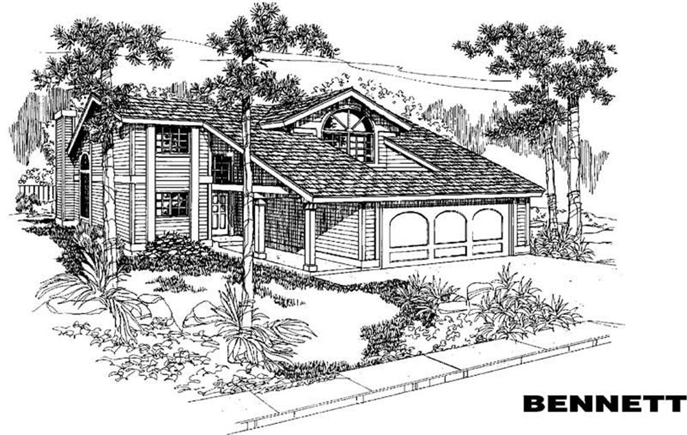 Front view of Contemporary home (ThePlanCollection: House Plan #145-1182)