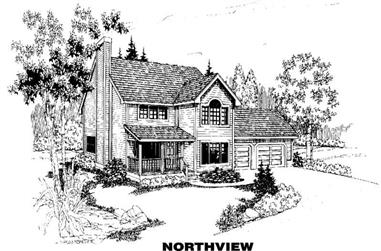 3-Bedroom, 1493 Sq Ft Country House Plan - 145-1184 - Front Exterior