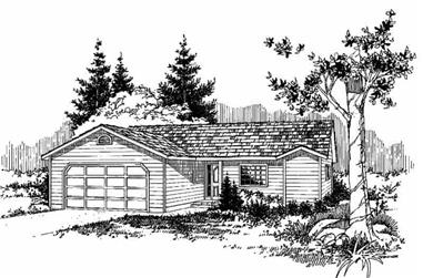 3-Bedroom, 1316 Sq Ft Ranch House Plan - 145-1193 - Front Exterior