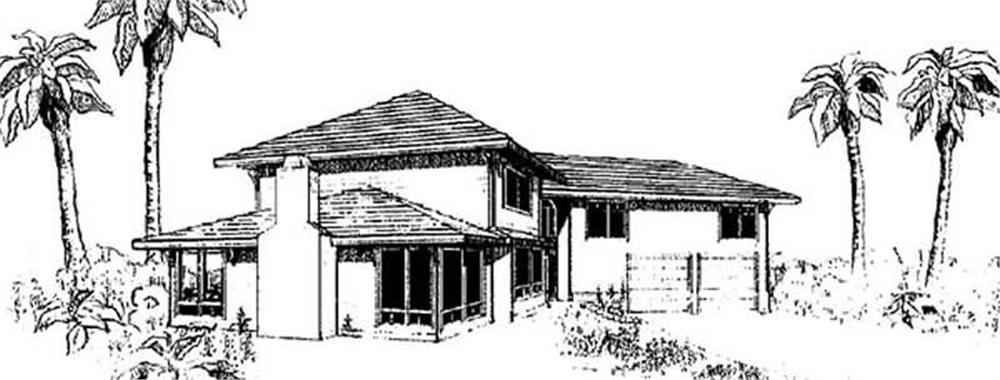 Front view of Coastal home (ThePlanCollection: House Plan #145-1197)