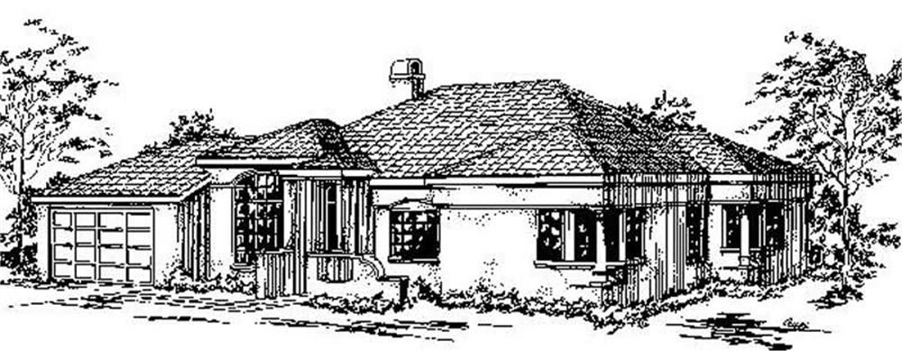 Front view of Mediterranean home (ThePlanCollection: House Plan #145-1203)