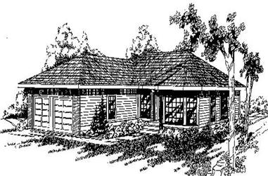 3-Bedroom, 1879 Sq Ft Ranch House Plan - 145-1216 - Front Exterior