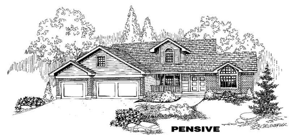 Front view of Traditional home (ThePlanCollection: House Plan #145-1217)