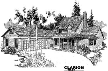 4-Bedroom, 1950 Sq Ft Country House Plan - 145-1240 - Front Exterior
