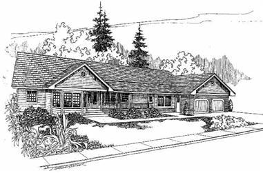 3-Bedroom, 2371 Sq Ft Ranch House Plan - 145-1256 - Front Exterior