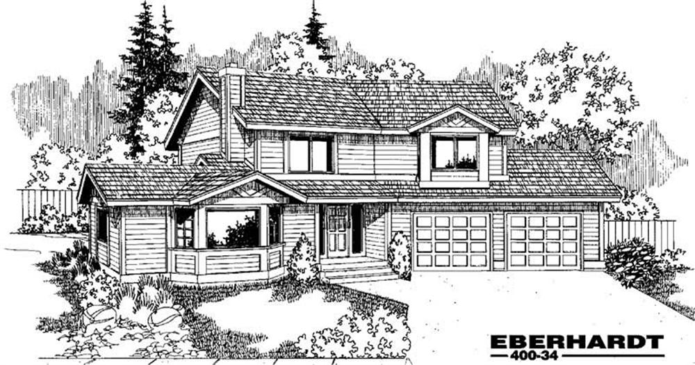 Front view of Traditional home (ThePlanCollection: House Plan #145-1259)