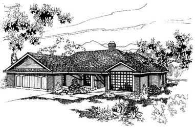3-Bedroom, 1902 Sq Ft Ranch House Plan - 145-1266 - Front Exterior