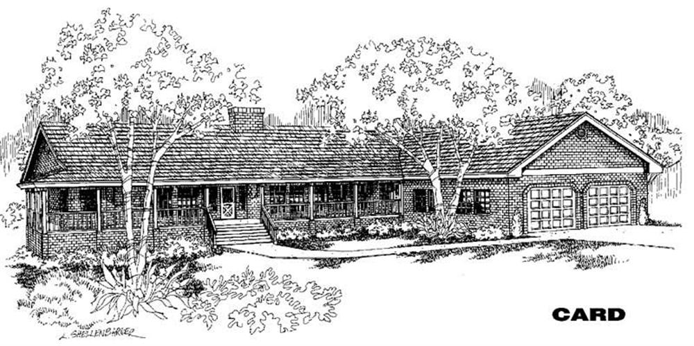Front view of Country home (ThePlanCollection: House Plan #145-1281)