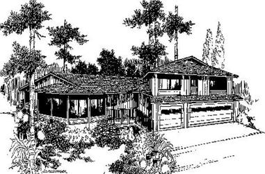 3-Bedroom, 2652 Sq Ft Contemporary House Plan - 145-1296 - Front Exterior