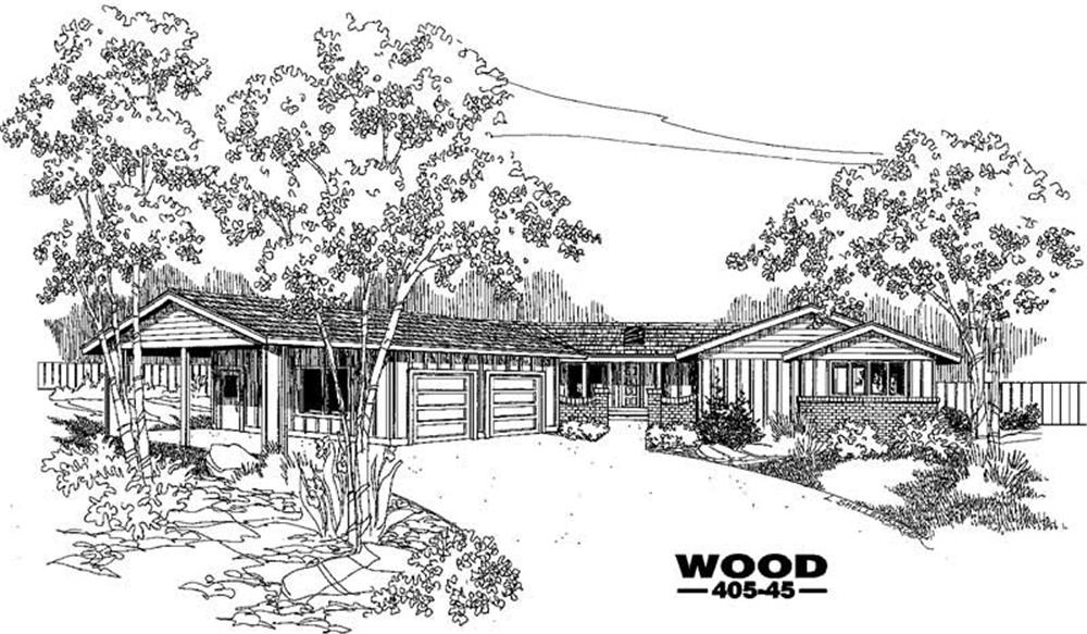 Front view of Southern home (ThePlanCollection: House Plan #145-1347)