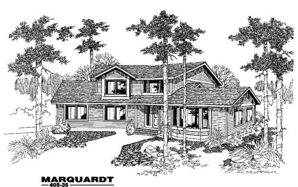 Front view of Contemporary home (ThePlanCollection: House Plan #145-1353)