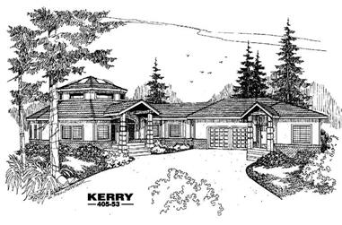 6-Bedroom, 4833 Sq Ft Ranch House Plan - 145-1354 - Front Exterior