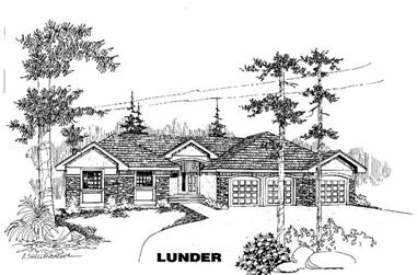 3-Bedroom, 2312 Sq Ft Ranch House Plan - 145-1356 - Front Exterior