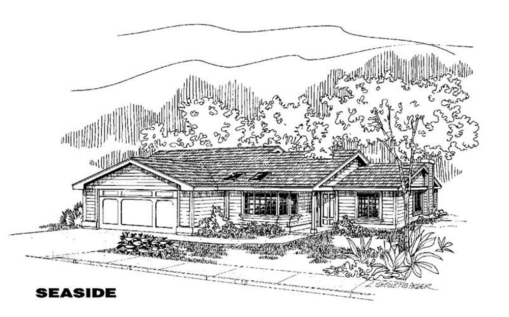 Front view of Country home (ThePlanCollection: House Plan #145-1361)