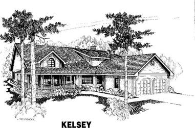 3-Bedroom, 2699 Sq Ft Country House Plan - 145-1372 - Front Exterior