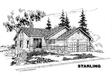 3-Bedroom, 1166 Sq Ft Ranch House Plan - 145-1373 - Front Exterior