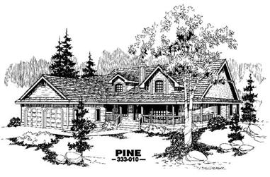 3-Bedroom, 2397 Sq Ft Ranch House Plan - 145-1381 - Front Exterior