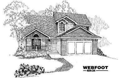 4-Bedroom, 2098 Sq Ft Bungalow House Plan - 145-1382 - Front Exterior