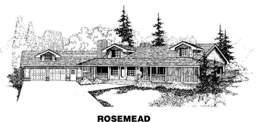 Front view of Country home (ThePlanCollection: House Plan #145-1388)