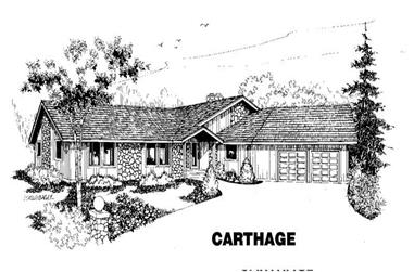 3-Bedroom, 2345 Sq Ft Ranch House Plan - 145-1389 - Front Exterior
