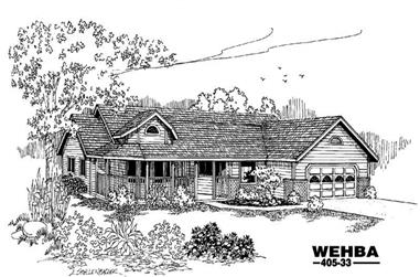 4-Bedroom, 1897 Sq Ft Southern House Plan - 145-1394 - Front Exterior