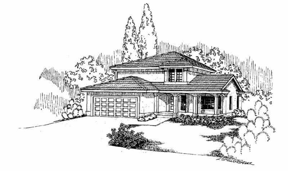 Front view of Bungalow home (ThePlanCollection: House Plan #145-1397)
