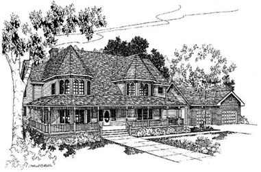 4-Bedroom, 3345 Sq Ft Farmhouse House Plan - 145-1404 - Front Exterior