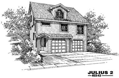 2-Bedroom, 2121 Sq Ft Country House Plan - 145-1415 - Front Exterior