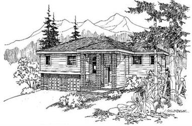 3-Bedroom, 1608 Sq Ft Colonial House Plan - 145-1420 - Front Exterior