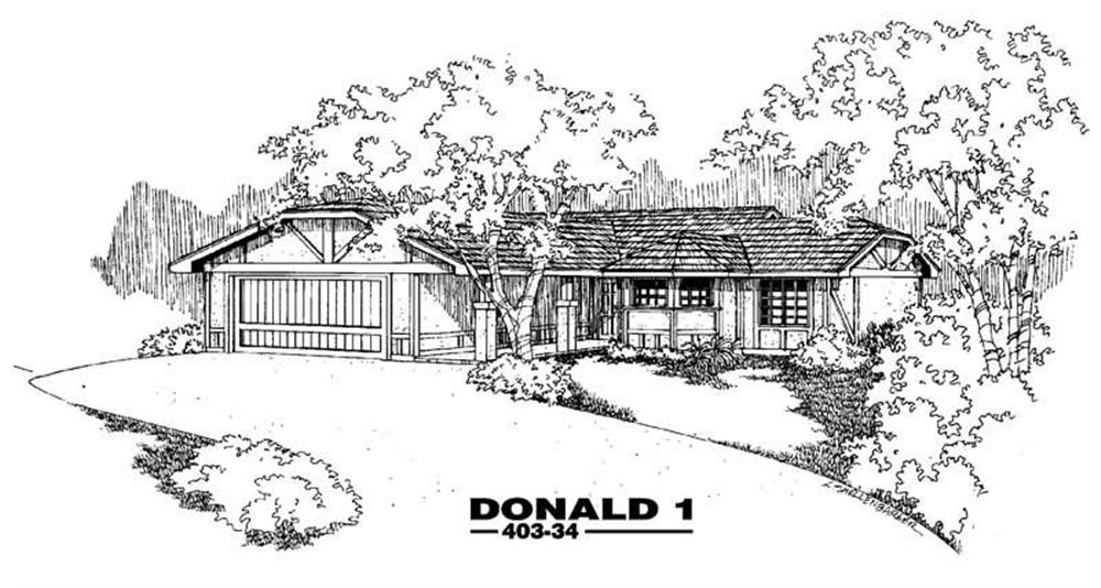 Front view of Contemporary home (ThePlanCollection: House Plan #145-1422)