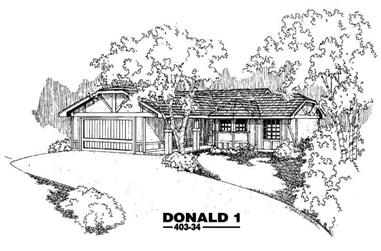 3-Bedroom, 1358 Sq Ft Contemporary House Plan - 145-1422 - Front Exterior