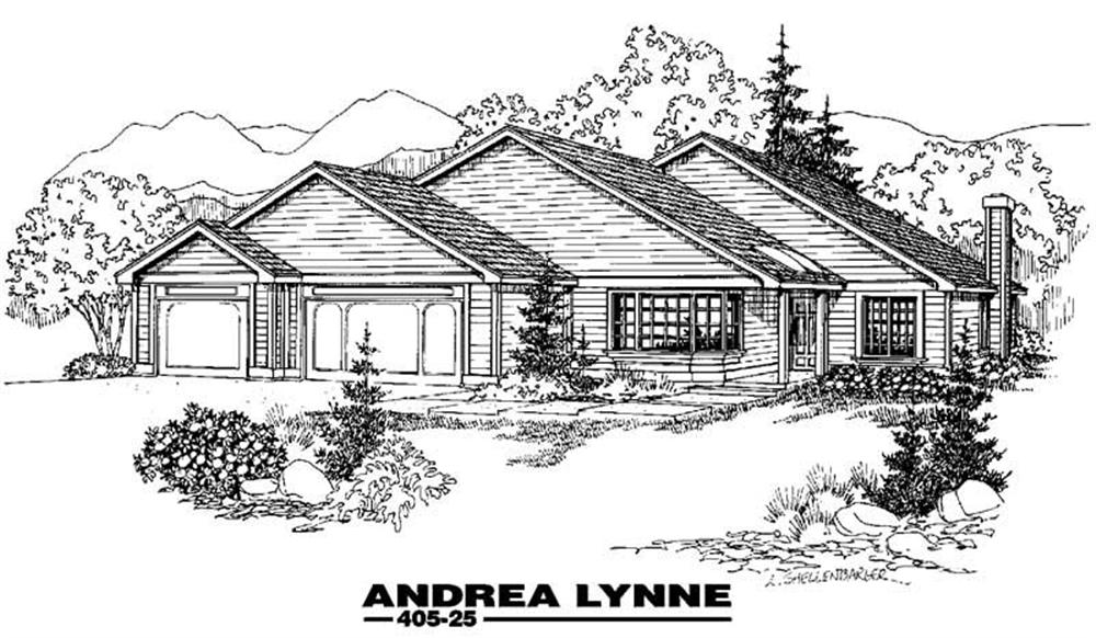 Front view of Country home (ThePlanCollection: House Plan #145-1426)
