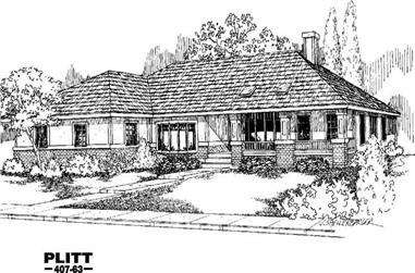 3-Bedroom, 2277 Sq Ft Contemporary House Plan - 145-1447 - Front Exterior