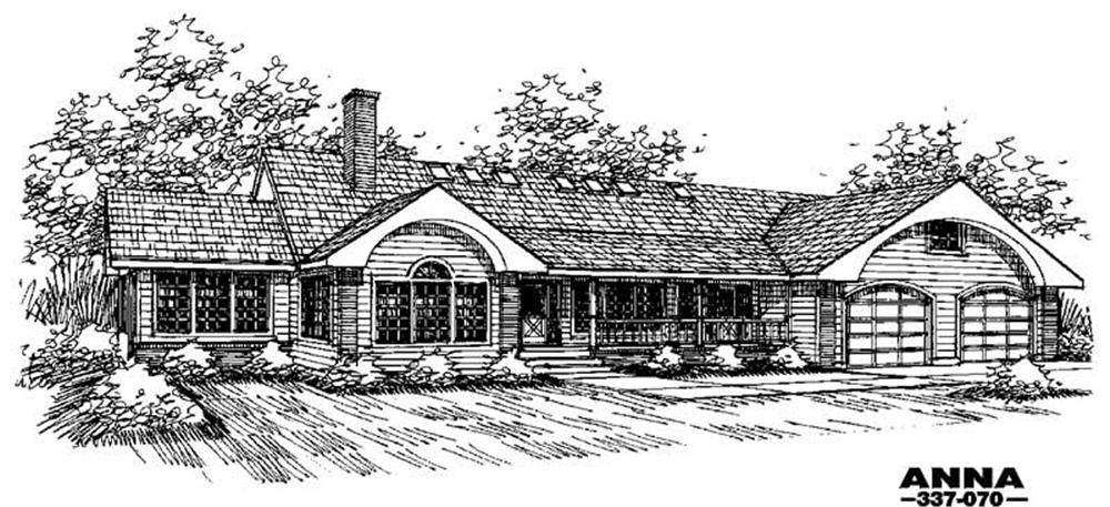 Front view of Contemporary home (ThePlanCollection: House Plan #145-1460)