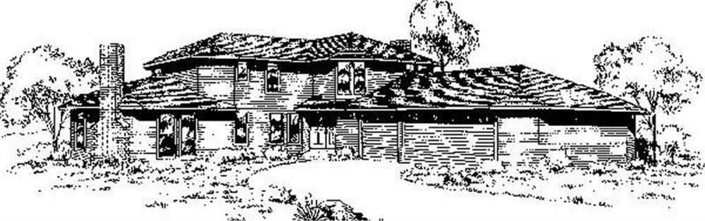 Front view of Contemporary home (ThePlanCollection: House Plan #145-1467)