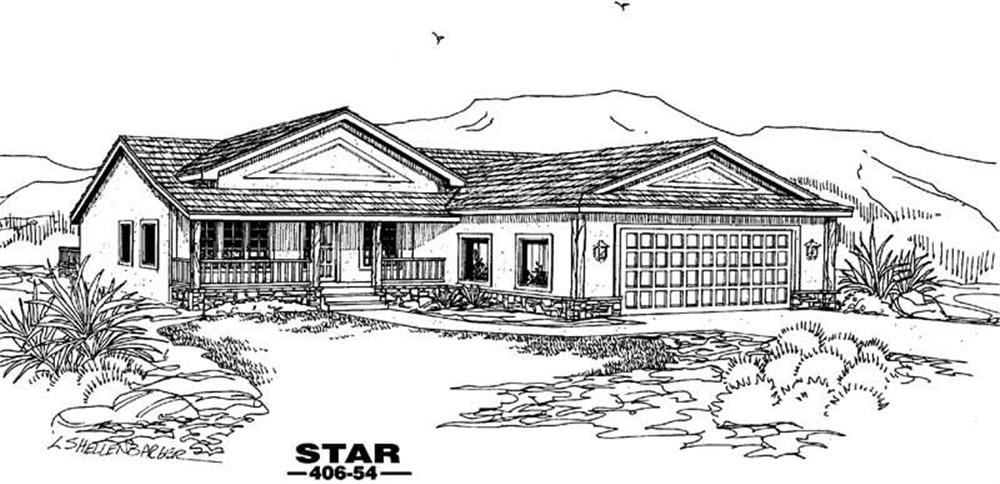 Front view of Contemporary home (ThePlanCollection: House Plan #145-1482)