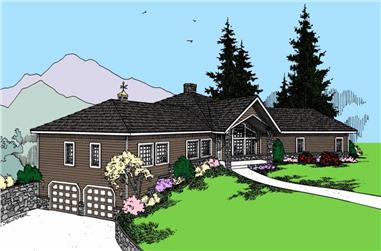 3-Bedroom, 2823 Sq Ft Vacation Homes House Plan - 145-1500 - Front Exterior