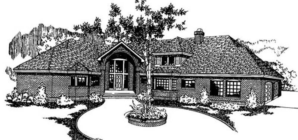 Front view of Contemporary home (ThePlanCollection: House Plan #145-1515)