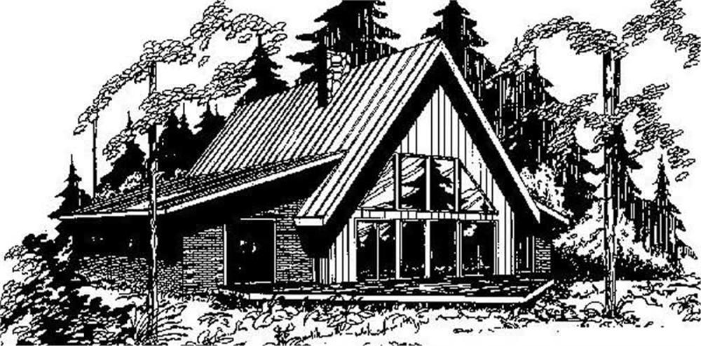 Front view of Vacation Homes home (ThePlanCollection: House Plan #145-1529)