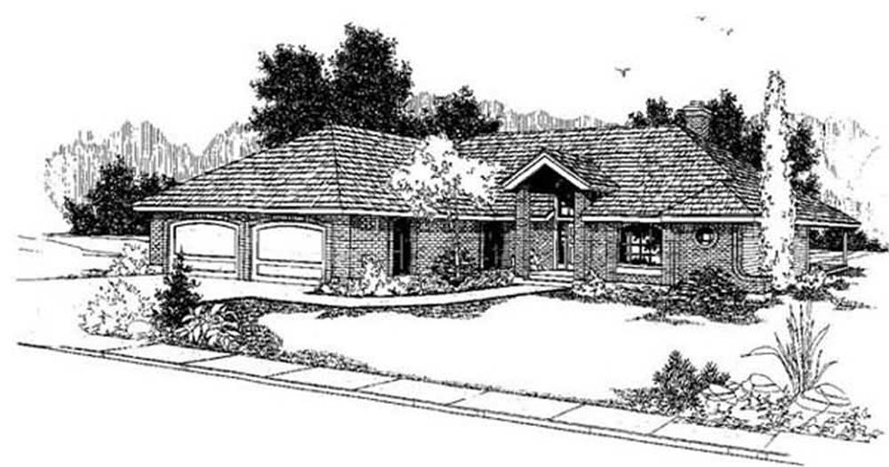 Front view of Contemporary home (ThePlanCollection: House Plan #145-1530)