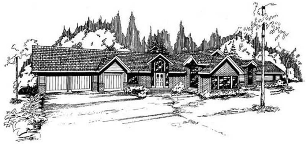 Front view of Contemporary home (ThePlanCollection: House Plan #145-1531)