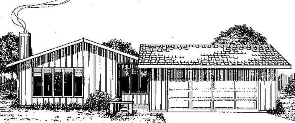 Front view of Contemporary home (ThePlanCollection: House Plan #145-1560)
